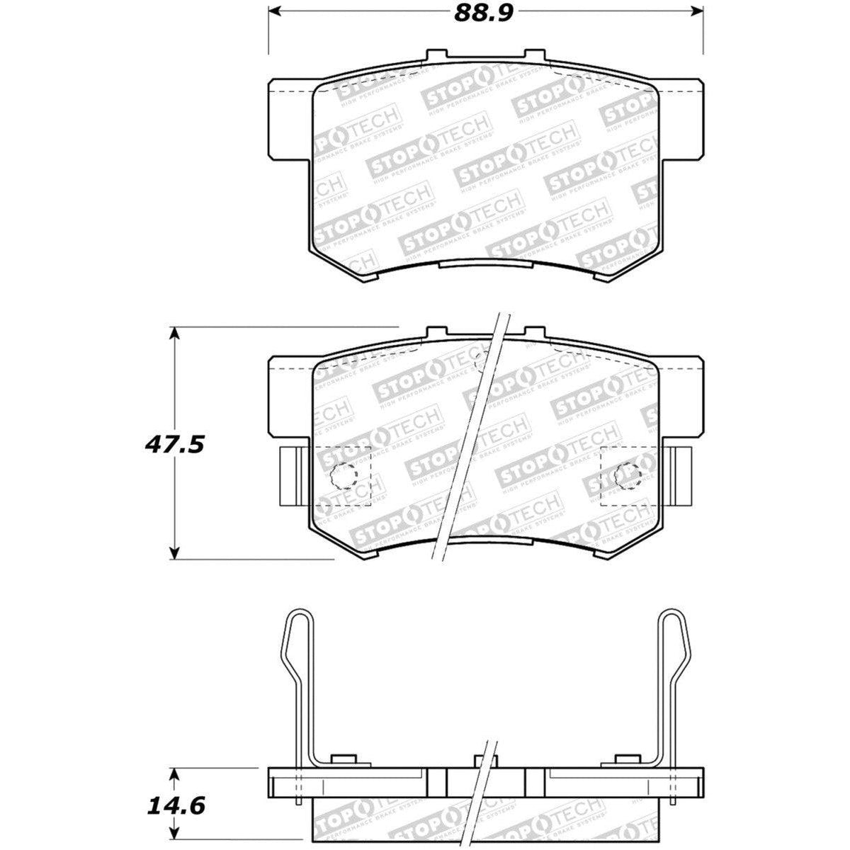 StopTech Performance 2000-2009 Honda S2000 Rear Sport Brake Pads - Saikospeed