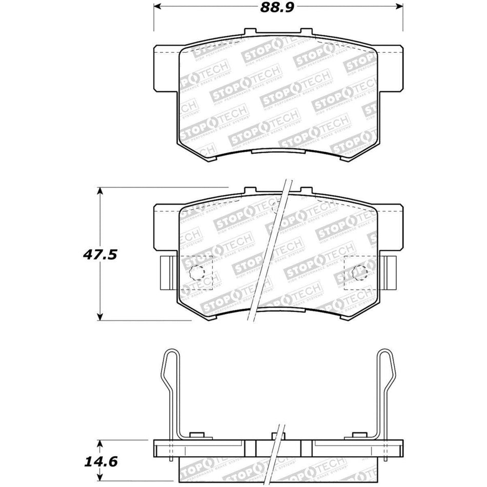 StopTech Performance 2000-2009 Honda S2000 Rear Sport Brake Pads - Saikospeed