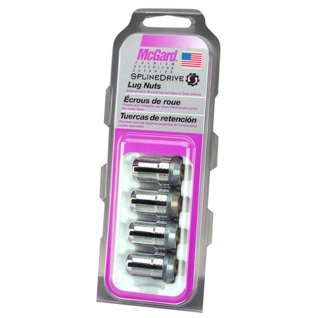 McGard SplineDrive Lug Nut (Cone Seat) M12X1.5 / 1.24in. Length (4-Pack) - Chrome (Req. Tool) - Saikospeed