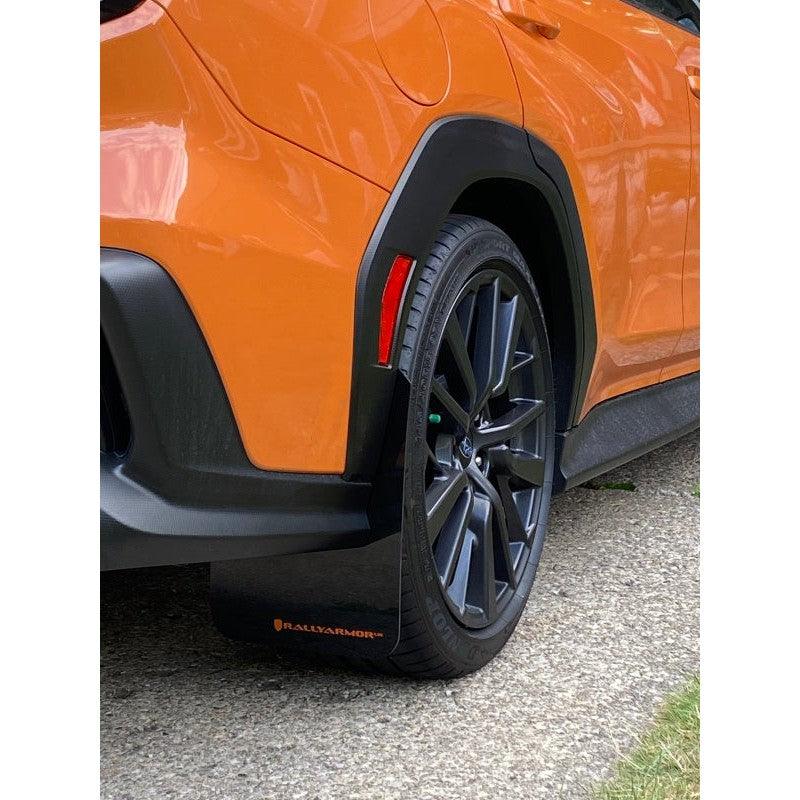 Rally Armor 2022 Subaru WRX Black UR Mud Flap w/ Orange Logo - Saikospeed