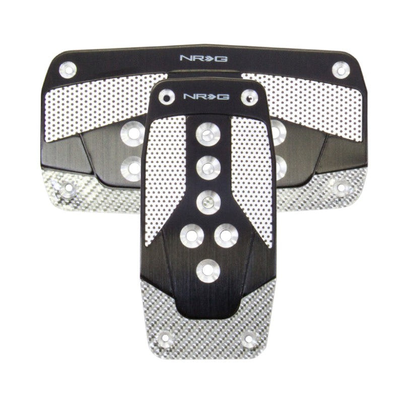 NRG Aluminum Sport Pedal A/T - Black w/Silver Carbon