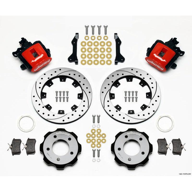 Wilwood Combination Parking Brake Rear Kit 12.19in Drilled Red 2006-Up Civic / CRZ - Saikospeed