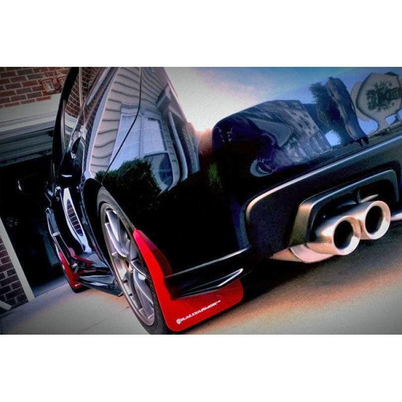 Rally Armor 15-21 Subaru WRX/STI (Sedan ONLY) Black UR Mud Flap w/ Red Altered Font Logo - Saikospeed
