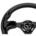 NRG Reinforced Steering Wheel (320mm) Blk w/Gloss Black Trim