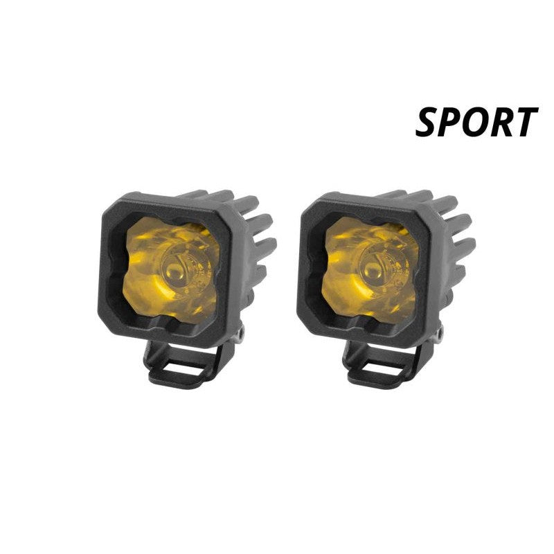 Diode Dynamics Stage Series C1 LED Pod Sport - Yellow Wide Standard ABL (Pair)
