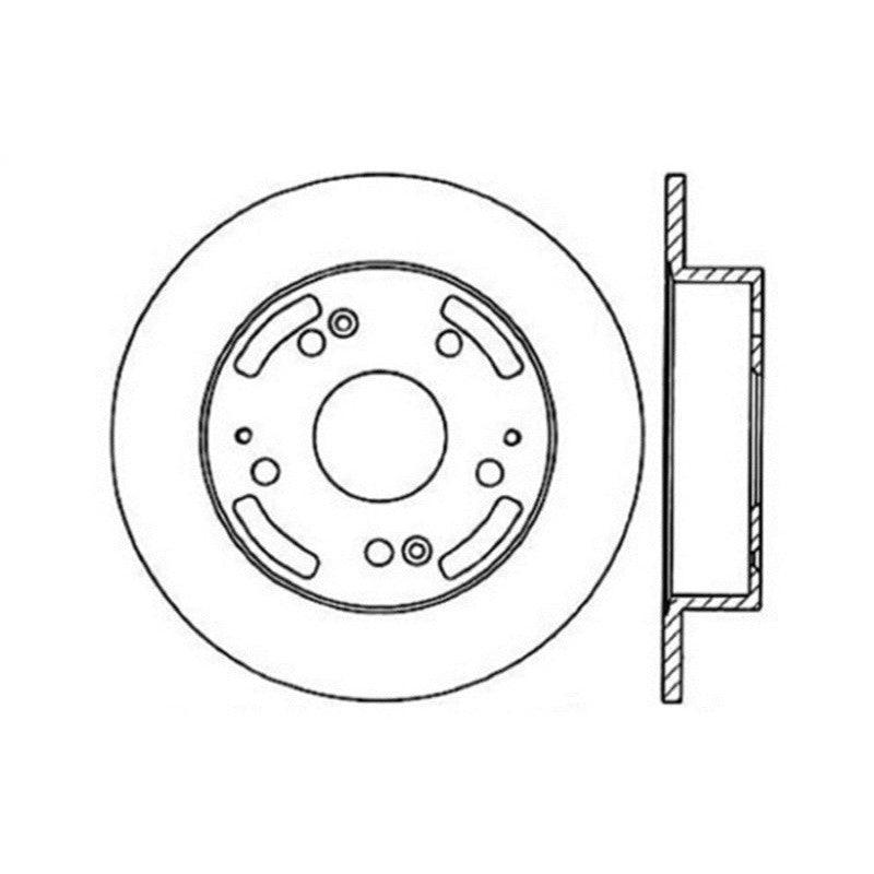 StopTech 02-06 Acura RSX Incl. Type S / 97-01 Integra Type R Slotted & Drilled Right Rear Rotor - Saikospeed