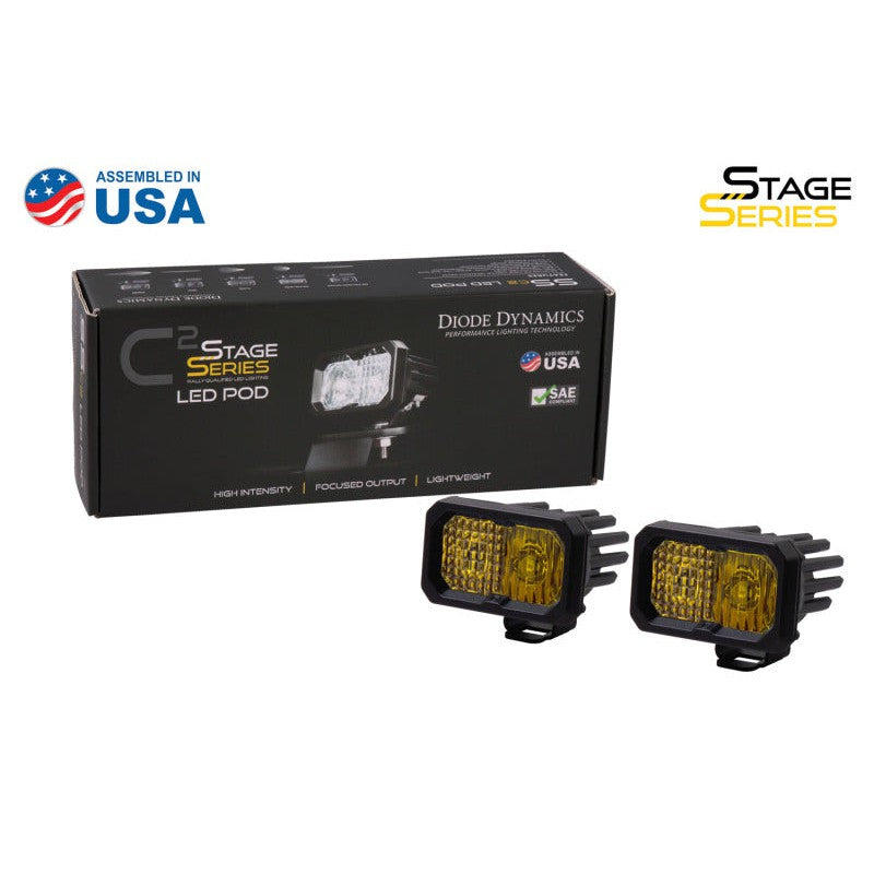 Diode Dynamics Stage Series 2 In LED Pod Pro - Yellow Driving Standard ABL (Pair)