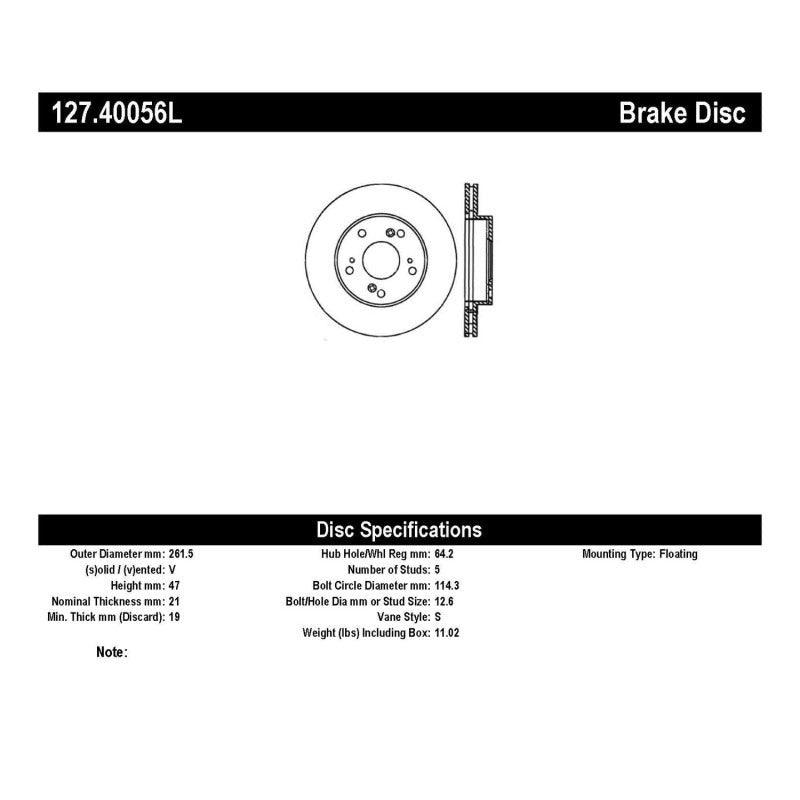 StopTech 02-06 Acura RSX Slotted & Drilled Left Front Rotor - Saikospeed