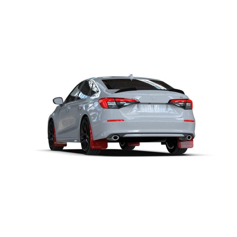 Rally Armor 2022 Honda Civic (Incl. Si/Sport/Touring) Red UR Mud Flap w/ White Logo - Saikospeed