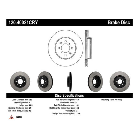 Stoptech Acura & Honda Civic/Del Sol Front CRYO-STOP Rotor - Saikospeed