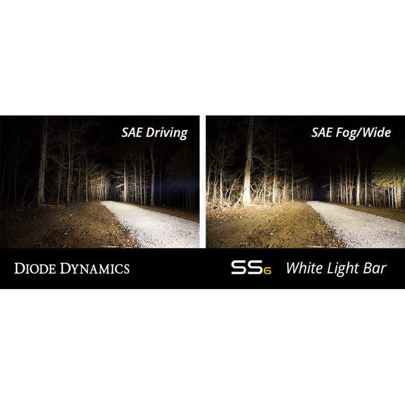 Diode Dynamics 6 In LED Light Bar Single Row Straight SS6 - White Driving Light Bar (Pair)