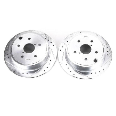 Power Stop 15-19 Subaru WRX Rear Evolution Drilled & Slotted Rotors - Pair - Saikospeed