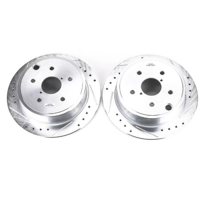 Power Stop 15-19 Subaru WRX Rear Evolution Drilled & Slotted Rotors - Pair - Saikospeed