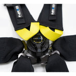 NRG FIA 6pt 2in. Shoulder Belt for HANS Device/ Rotary Cam Lock Buckle/ 3in. Waist Belt - Black - Saikospeed