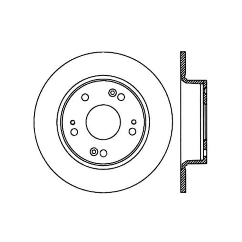 StopTech 09-10 Acura TSX / 08-10 Honda Accord Coupe/05-10 Sedan Left Rear Slotted & Drilled Rotor - Saikospeed