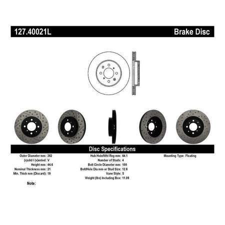 StopTech 90-01 Acura Integra (exc. Type R) / 01-05 Honda Civic / 07+ Honda Fit / 93-97 Del Sol VTEC - Saikospeed