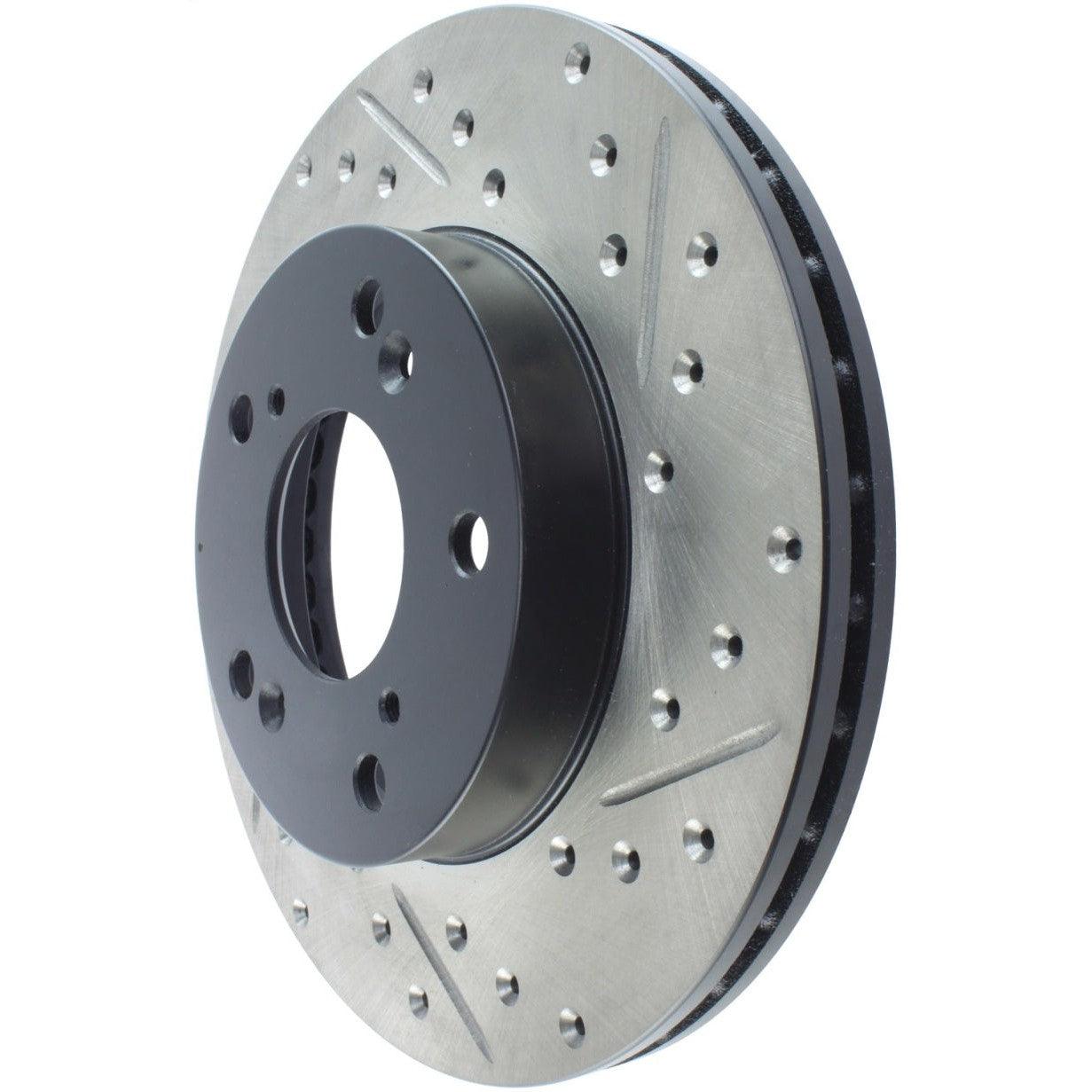 StopTech 02-06 Acura RSX Slotted & Drilled Left Front Rotor - Saikospeed