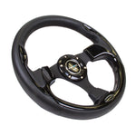 NRG Reinforced Steering Wheel (320mm) Blk w/Gloss Black Trim