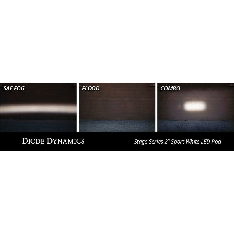Diode Dynamics Stage Series 2 In LED Pod Sport - White Flood Flush RBL (Pair)