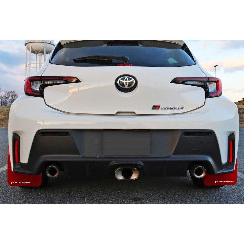 Rally Armor 2023 Toyota GR Corolla Red UR Mud Flap w/ Black Logo - Saikospeed