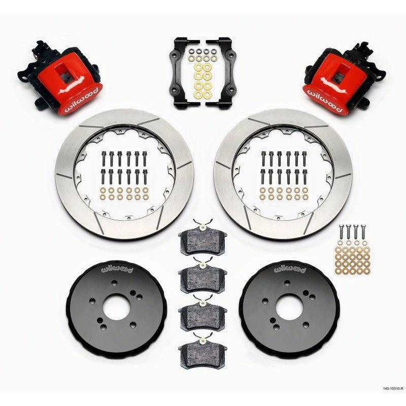 Wilwood Combination Parking Brake Rear Kit 12.88in Red Honda S2000 - Saikospeed