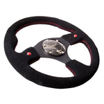NRG Reinforced Steering Wheel (320mm) Blk Suede w/Dual Buttons