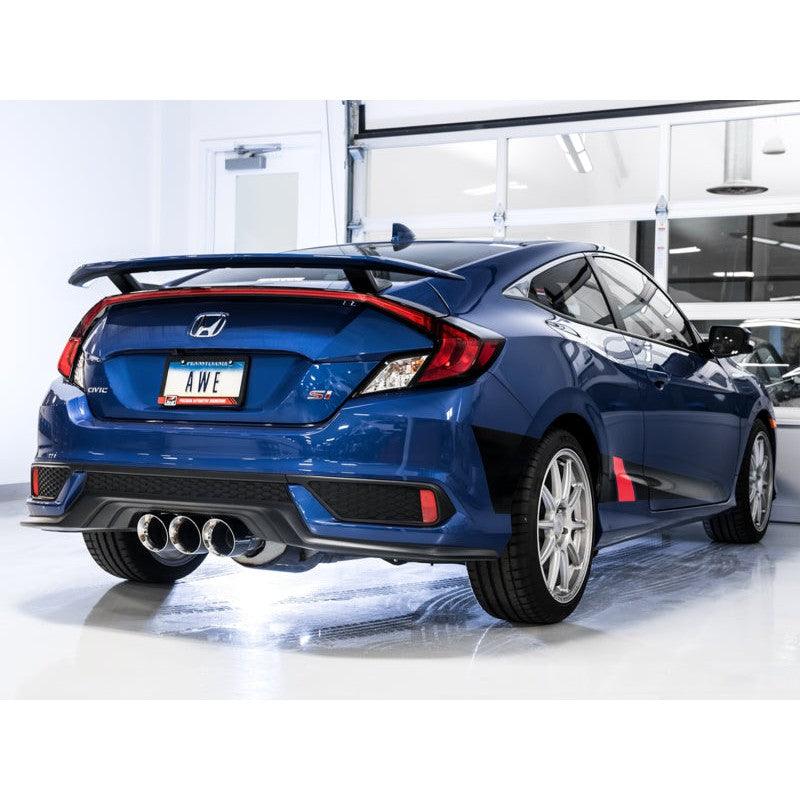AWE Tuning 2016+ Honda Civic Si Touring Edition Exhaust w/Front Pipe & Triple Chrome Silver Tips - Saikospeed