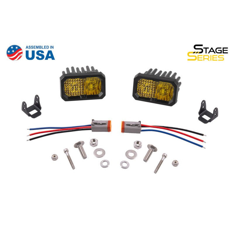 Diode Dynamics Stage Series 2 In LED Pod Sport - Yellow Combo Standard ABL (Pair)