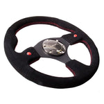 NRG Reinforced Steering Wheel (320mm) Blk Suede w/Dual Buttons
