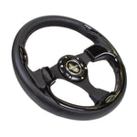 NRG Reinforced Steering Wheel (320mm) Blk w/Gloss Black Trim