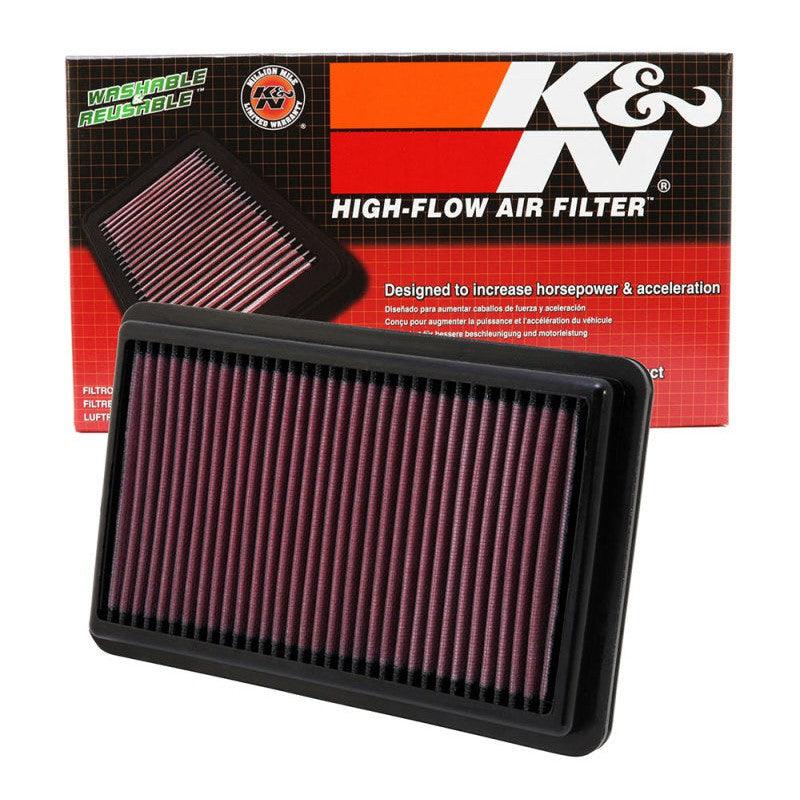 K&N Replacement Air Filter 10.188in O/S Length x 6.375in O/S Width x 1.063in H for 12 Honda Civic Si - Saikospeed
