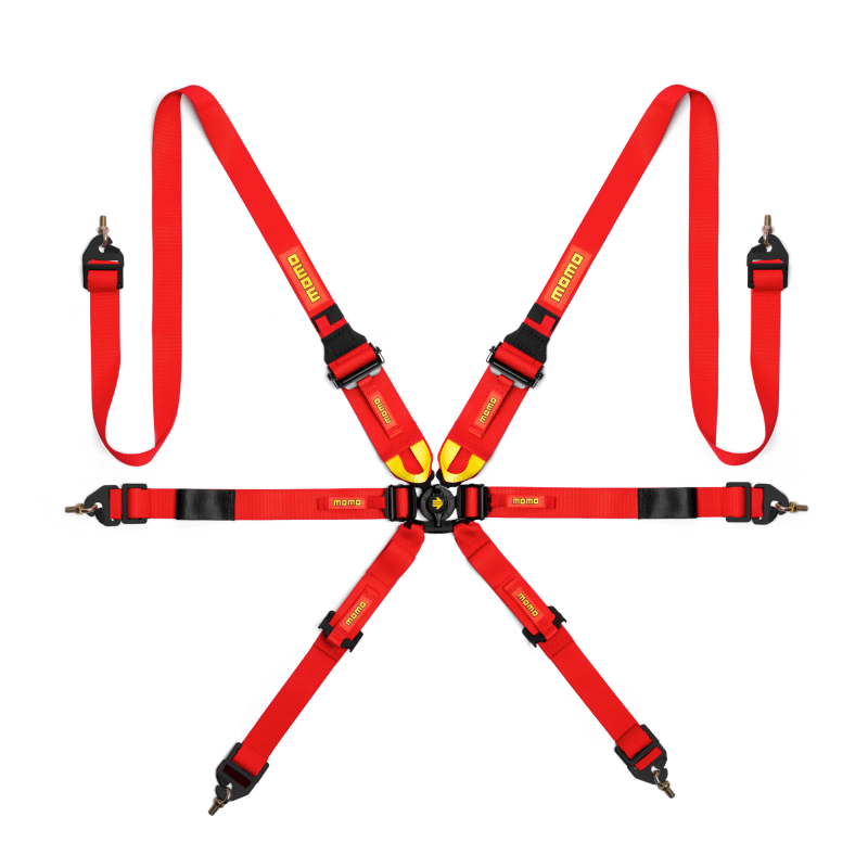 Momo Int. Camlock 6pt Clip In Restraint-Red - Saikospeed