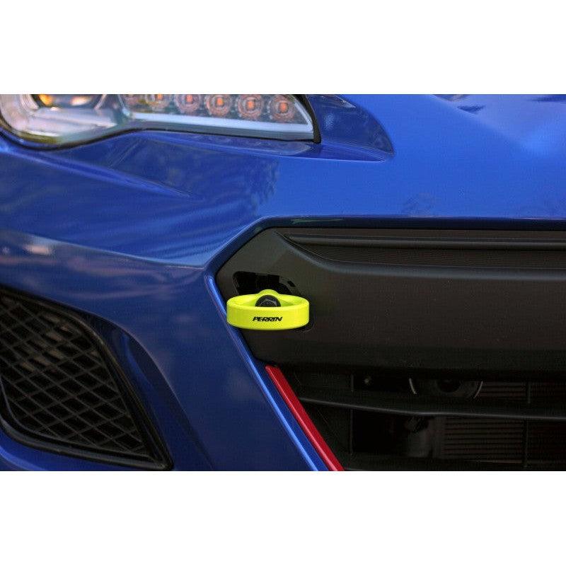 Perrin 18-21 WRX/STI / 13-20 BRZ / 17-20 Toyota 86 Front Tow Hook Kit - Neon Yellow - Saikospeed