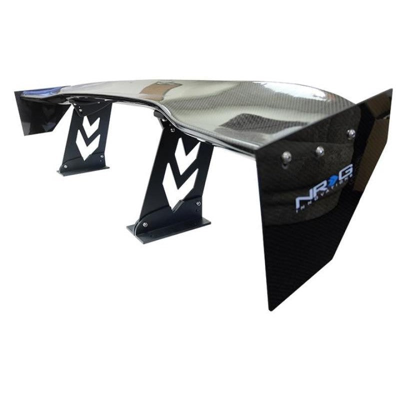 NRG Carbon Fiber Spoiler - Universal (59in.) w/ NRG Arrow Cut Out Stands and Large End Plates