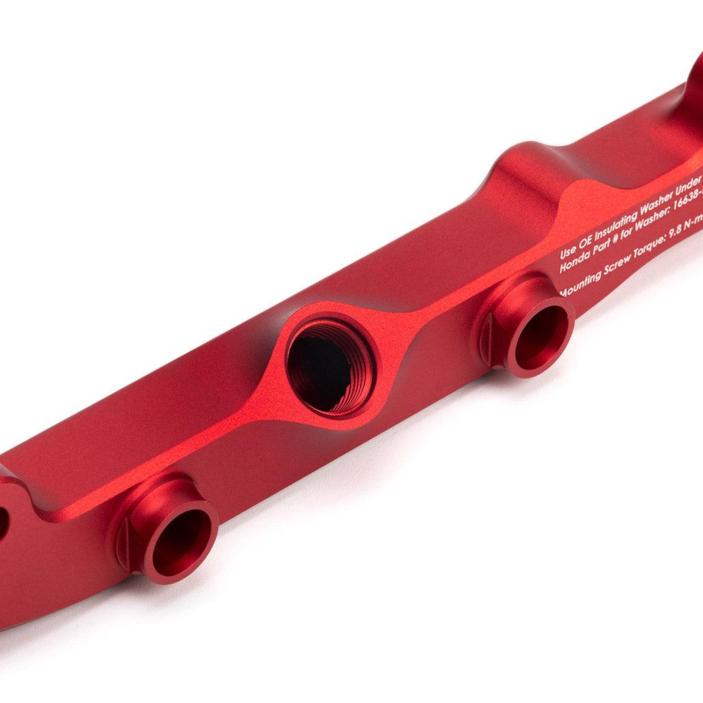 K-Series Fuel Rail in Satin Red Finish - Saikospeed